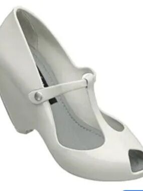 Melissa off white Peep-Toe T-Strap Wedge